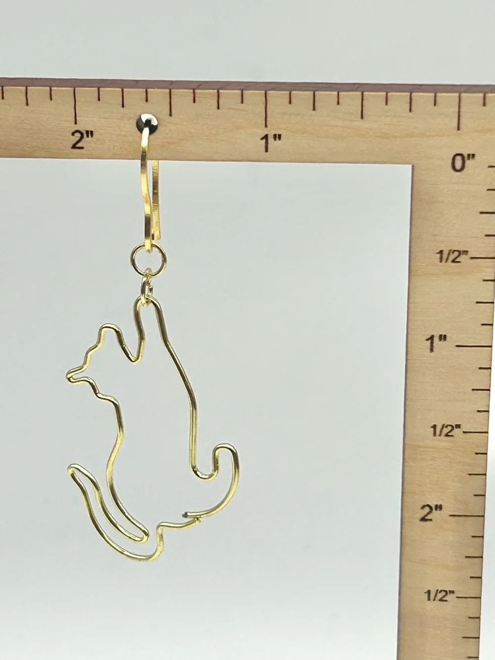 Minimalist Wire Cat Earrings | Handmade Jewelry | Stainless Steel Fish Hooks NWT